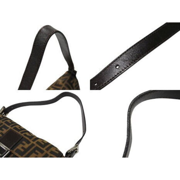 FENDI Mamma Bucket Hobo Shoulder Bag Zucca Canvas Leather Brown - Picture 3 of 8